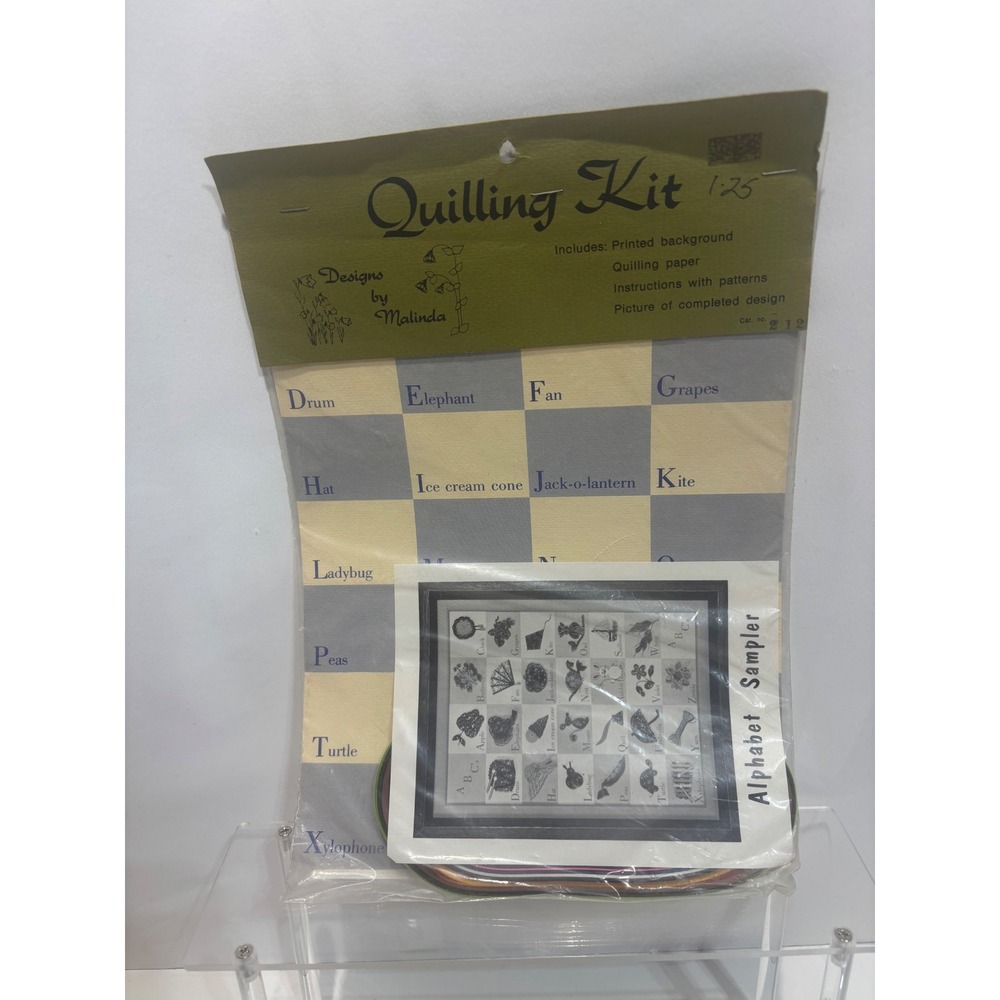 VTG Lake City Craft Co Quilling Kit Alphabet Sampler Multicolor 1977 Malinda